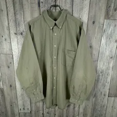 OLD Eddie Bauer 90s 黒タグ エディーバウアー ベージュ BD ボタンダウン 長袖 コットン シャツ メンズ XL サイズ