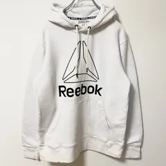 Reebok　リーボック　スウェットパーカー/フーディー　デカロゴ　白　ホワイト　Sサイズ　古着