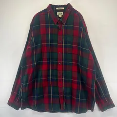 古着 エルエルビーン L.L.Bean 長袖シャツ ネルシャツ ボタンダウン アウトドア 大きいサイズ XXLT  レッド系 チェック メンズ