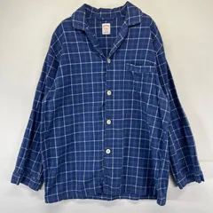 古着 ブルックスブラザーズ Brooks Brothers 長袖シャツ ネル生地 胸ポケット 1818 パジャマ M  ブルー系 チェック メンズのサムネイル