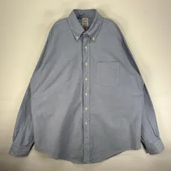 古着 90's/90年代 ブルックスブラザーズ Brooks Brothers 長袖シャツ ボタンダウン XL  ブルー系 無地 メンズ
