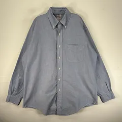 古着 90's/90年代 ブルックスブラザーズ Brooks Brothers 長袖シャツ ボタンダウン Makers M  ブルー系 無地 メンズ