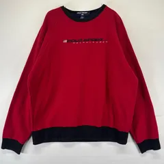 古着 ポロスポーツ POLO SPORTS スウェット ロゴ刺繍 クルーネック ラルフローレン トレーナー XL  レッド系 メンズ