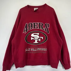 古着 リー Leesports USA製 スウェット ビッグロゴ NFL 49ers クルーネック トレーナー 2XL  レッド系 メンズ