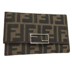 美品】FENDI フェンディ FFロゴ 長財布 ズッカ レザー キャンバス