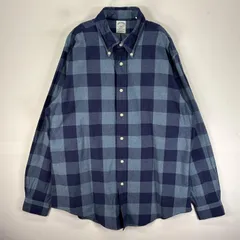 古着 ブルックスブラザーズ Brooks Brothers 長袖シャツ ボタンダウン L  ブルー系 チェック メンズ