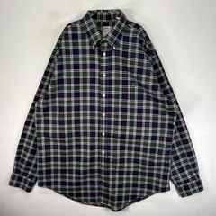 古着 ブルックスブラザーズ Brooks Brothers 長袖シャツ ボタンダウン ワンポイント L  ネイビー系 チェック メンズ
