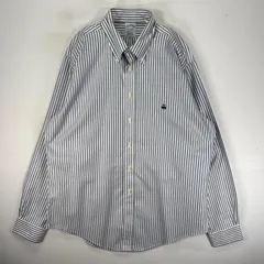 古着 ブルックスブラザーズ Brooks Brothers 長袖シャツ ボタンダウン ワンポイント L  ネイビー系 ストライプ メンズのサムネイル