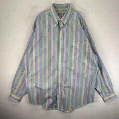 古着 ブルックスブラザーズ Brooks Brothers 長袖シャツ ボタンダウン 胸ポケ L  ブルー系 ストライプ メンズ