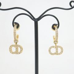 Dior CDロゴハートラインストーン ゴールドGPクレールDリュヌピアス