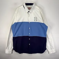 古着 ブルックスブラザーズ Brooks Brothers 長袖シャツ ボタンダウン L  ネイビー系 ボーダー メンズ