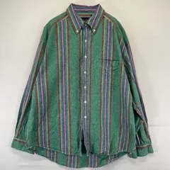 古着 90's/90年代 ギャップ GAP 長袖シャツ ボタンダウン オールドギャップ マルチカラー XL  グリーン系 ストライプ メンズ