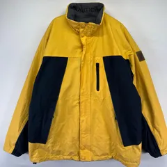 古着 ノーティカ NAUTICA ジャケット リバーシブル ナイロン セーリング ワンポイント イエロー フリース L  ネイビー系 ツートン メンズ