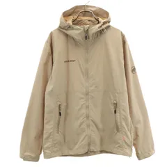 Mammut マムート ハイキング ウインドブレーカー フードジャケット M ベージュ アウトドア レディース 古着