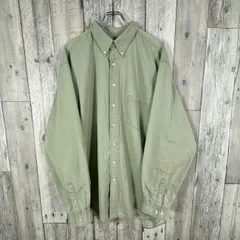 OLD Eddie Bauer 90s 黒タグ エディーバウアー ベージュ BD ボタンダウン 長袖 コットン シャツ TALL メンズ XL サイズのサムネイル