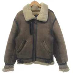 【中古】AVIREX ムートンジャケット ミリタリー 38 ブラウン アヴィレックス[10]
