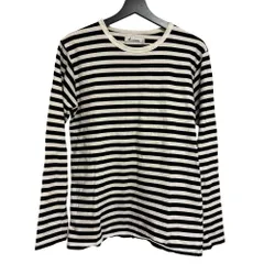 アニエスベーオム Agnes b. homme ボーダー カットソー ロングTシャツ Mサイズ 白 ホワイト 黒 ブラック 2109-5083 ■ECD001