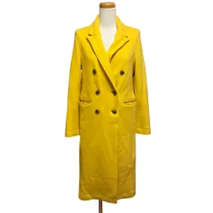 バナナリパブリック BANANA REPUBLIC ニットメルトン ロングコート ダブル ウール混 M 黄 イエロー 746894-01 ■ECD001のサムネイル