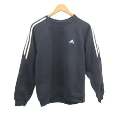 アディダス adidas スウェットシャツ M 紺 ネイビー 長袖 クルーネック ラグランスリーブ ECA003 /KV ■ECA003