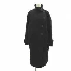ザラ ベーシック ZARA BASIC コート ウール XS 黒 ブラック スタンドカラー 長袖 アシンメトリーボタン /NP ■ECA004のサムネイル