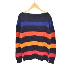 トミーヒルフィガー TOMMY HILFIGER ニット セーター 長袖 ボーダー XS マルチカラー ■ECD003