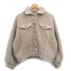 アースミュージック&エコロジー EARTH MUSIC & ECOLOGY ボアジャケット シンプル F ベージュ /KT4 ■GY59