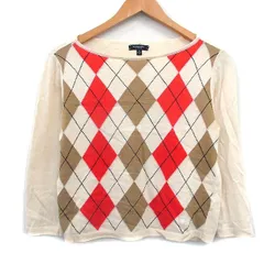 バーバリー ロンドン BURBERRY LONDON ニット セーター 長袖 コットン アーガイルチェック S ベージュ /KT21 ■GY49