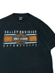 2000s Harley davidson ハーレーダヴィッドソン ブラック フェード プリント Tシャツ バックプリント モーターサイクル テキサス イーグル ロゴ 2016年 メキシコ製 XLサイズ ビッグシルエット ビッグサイズ アメリカ USA