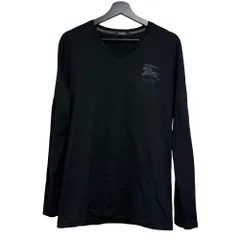 バーバリーブラックレーベル BURBERRY BLACK LABEL Vネック ロングスリーブ Tシャツ カットソー コットン 3 黒 ブラック D1P73-214-09 ■GY99