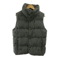 ラルフローレン ラグビー RALPH LAUREN RUGBY ダウンベスト 上着 ウール S グレー スカル柄 スタンドカラー ノースリーブ /PP ■ECE004