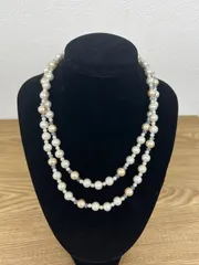 ÷2 コットンパール  2連 ファッションネックレス 【アクセサリー】