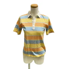 マンシングウェア MUNSINGWEAR  半袖 ポロシャツ ボーダー ペンギン刺繍 B74〜82(1) 黄色 橙色 水色 イエロー オレンジ ライトブルー /TD■GY99