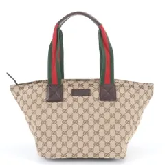 美品 グッチ GG キャンバス シェリー ライン 131230 レザー トート バッグ 肩掛け ショルダー ハンド A4 レディース MBE DW41-6【中古】