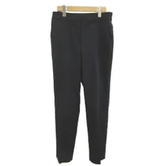 セオリーリュクス  美品 センタープレスパンツ 麻 リネン 42 黒 ブラック 無地 長ズボン ストレッチ サイドポケット /AY ■ECA004