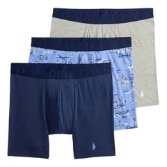 ポロラルフローレン：CLASSIC FIT STRETCH ボクサーブリーフ 3PK (スプリングネイビーヘザー／オンホリデーベア／アンドーバーヘザー)のサムネイル
