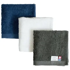 【特価セール】トランパラン 今治タオル ハンカチタオル 約25×25cm 個包装 ギフト 3枚セット(ネイビー・ホワイト・チャコール) ミニマルタオル