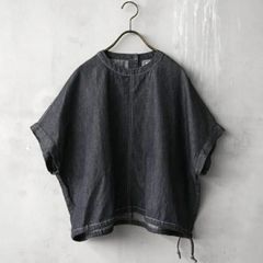 試着のみ】ドゥロワー デニム ブラウス ノースリーブ ノーカラー 