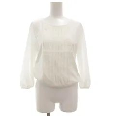 アー・ヴェ･ヴェ ミッシェルクラン a.v.v ブラウス カットソー XS 長袖 プリーツ 白 ホワイト /GV