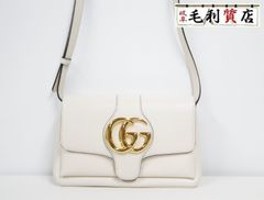 美品】GUCCI(グッチ) ショルダーバッグ ホワイト レザー - メルカリ