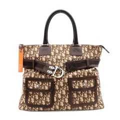 Christian Dior クリスチャンディオール トロッター トートバッグ キャンバス レザー ブラウン系