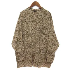 ジョンブル JOHNBULL アブストラクトプリント とろみ ルーズシルエット シャツ ブラウス 長袖 ベージュ F AS045のサムネイル
