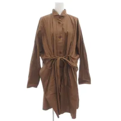 ユニクロ UNIQLO ×ジルサンダー +J 22SS ドルマンスリーブシャツワンピース ひざ丈 長袖 プリーツ S 茶 ブラウン 291-446406 /GV