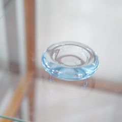 骨董 時代ガラス 空色 練りガラス 反り口 向付 氷コップ ウラン②