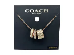 COACH (コーチ) シグネスチャー 3連リングネックレス C9446 ピンクゴールド レディース/043