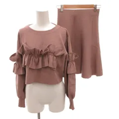 スナイデル SNIDEL 24SS クロップドニットSETUP ニット カットソー スカート フリル イージー F ピンク /FF