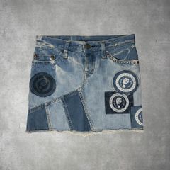 HYSTERIC GLAMOUR デニムミニスカート パッチワーク - メルカリ