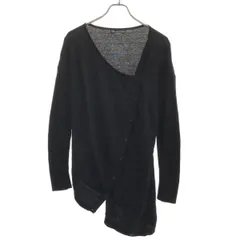 ARMANI EXCHANGE アルマーニ エクスチェンジ アシンメトリーボーダーニットカーディガン  ブラック M