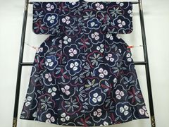浴衣単品ザクロ柘榴ざくろ果物Sサイズ身丈148裄62.5綿コーマカラフル 