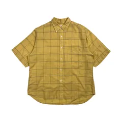 シルク混 BEAUTY&YOUTH ビューティーアンドユース チェック BD ボタンダウン 半袖シャツ サイズ XL /イエロー系 メンズ