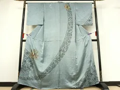 平和屋着物▽染織作家　染織デザイナー　大島明　訪問着　単衣　鳳凰花文　金彩　正絹　逸品　AABH5618jh 平和屋着物▽染織作家 染織デザイナー 大島明 訪問着 単衣 鳳凰花文
